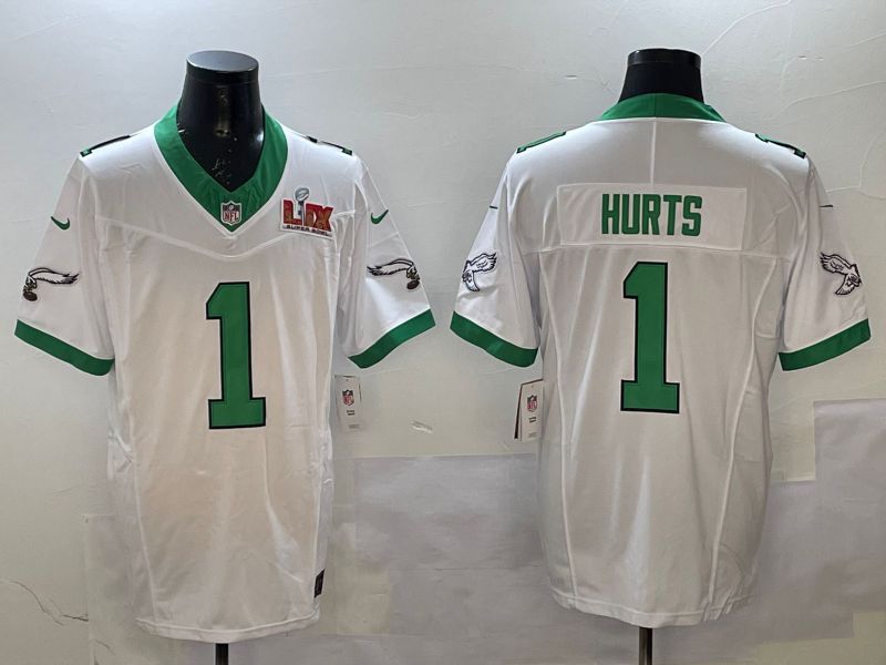 Men Philadelphia Eagles #1 Hurts White Retro three generations 2025 Nike Vapor Limited NFL Jersey style 2->philadelphia eagles->NFL Jersey